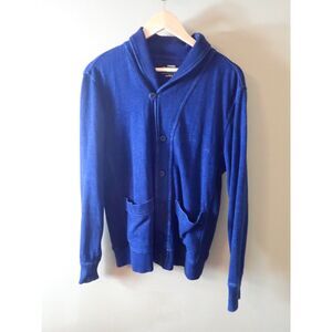 Gap Indigo Dyed French Terry Shawl Cardigan Sweatshirt